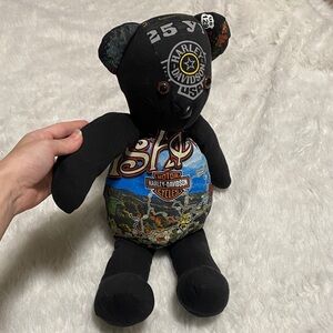 Harley-Davidson Black and Multicolor memory collectors Teddy Bear 17” tall